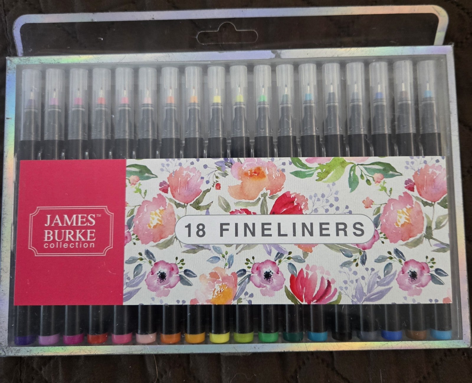 James Burke Collection 18 Fineliners Fine Line Markers Assorted Colors